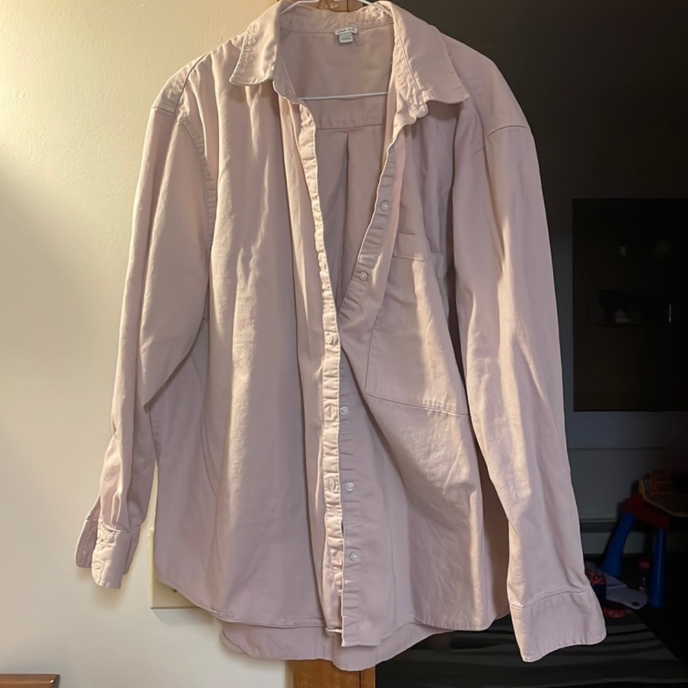 XXL Aerie Light Pink Button Down Shirt